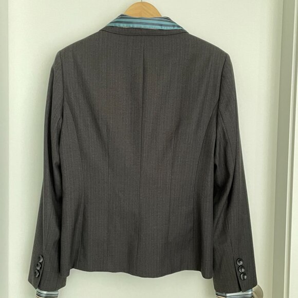 Classic Suit Jacket 2 Button Front Kasper Charcoal Gray Si… - Picture 3 of 5